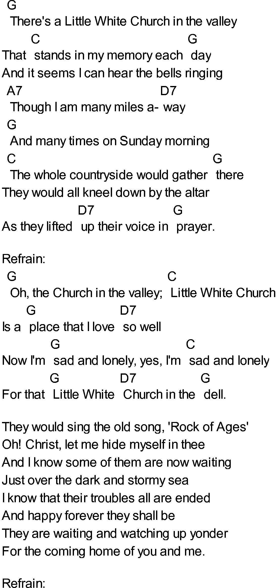 Bluegrass songs with chords - The Little White Church